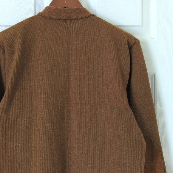 Bob Allen 60's Vintage Suede Patch Zip Up Shooting Cardigan Sweater Brown 38 - Picture 13 of 14